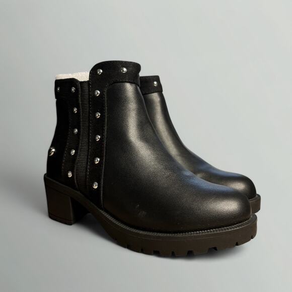 Kenneth Cole Reaction Girl's Teri Chelsea Studded Heeled Boots in Black - Picture 2 of 8